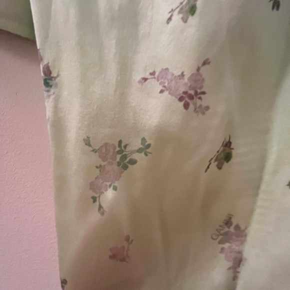 Ganni Light Green Floral Long Sleeve Dress - Picture 4 of 12